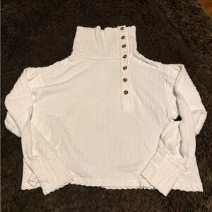 We The Free Cream Textured Knit Sweater